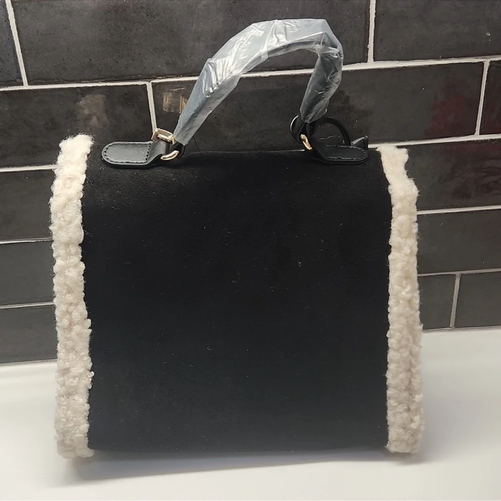 Badgley Mischka Fur Border Satchel Retail $159 NWT - Picture 7 of 12